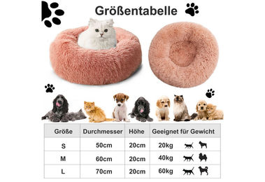 CALIYO Flauschiges Hundebett und Katzenkissen aus Polyester in Rosa für kleine Hunde und Katzen – Bild 1 von 4