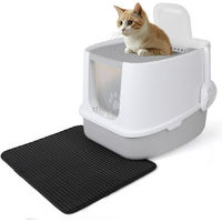 Produktbild von CALIYO Haubentoilette für Katzen mit Deckel, Schaufel und Aktivkohlefilter, auslaufsicherer Boden, Grau oder Weiß
