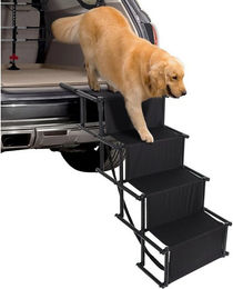 CALIYO Hundetreppe Faltbar für Hunde und Riesenrassen aus Oxford-Gewebe Schwarz 4 Stufen bis 75kg – Bild 1 von 5