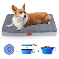 Produktbild von CALIYO Orthopädisches Hundebett für große Hunde mit Memory-Schaum in Dunkelgrau und Plüschbezug