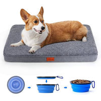 Produktbild von CALIYO Orthopädisches Hundebett für große Hunde mit Memory-Schaum in Dunkelgrau und waschbarem Plüschbezug