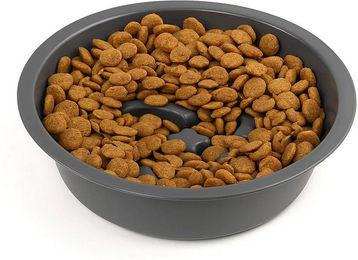 CALIYO Slow Feeder Futternapf für Hunde aus Edelstahl in Silber und Grau mit 5 verstellbaren Höhen – Bild 1 von 5