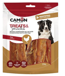 Produktbild von Camon Crispy Hühnchenstreifen Trockenfleisch für Hunde glutenfrei und monoproteinartig 300 g