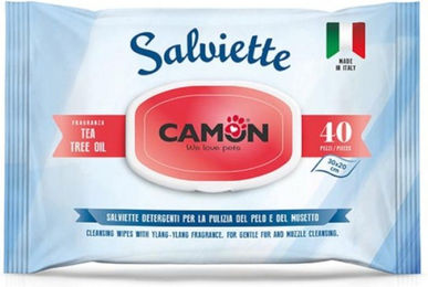 Produktbild von Camon Feuchttücher zur Fellpflege für Hunde mit Teebaumöl 40 Stück