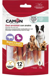 Produktbild von Camon Kausnack Rinderkaurolle mit Ente glutenfrei 6 Stück á 12 cm