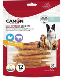 Produktbild von Camon Kausnack Rinderkaurolle mit Huhn glutenfrei 30 Stück á 12 cm