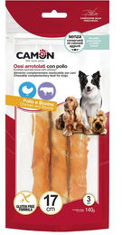 Produktbild von Camon Rinderkaurolle mit Huhn glutenfrei 3 Stück à 17 cm Kausnack für Hunde