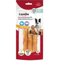 Produktbild von Camon Rinderkaurolle mit Huhn glutenfrei 3 Stück à 17 cm Kausnack für Hunde