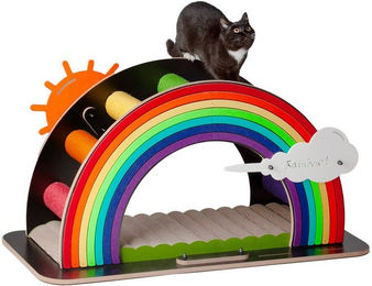 Canadian Cat Company Design-Kratzmöbel Rainbow Kletter-Bogen mit Kratzbrett aus Holz bunt 105 x 46,7 x 53,5 cm – Bild 1 von 10
