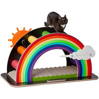 Produktbild von Canadian Cat Company Design-Kratzmöbel Rainbow Kletter-Bogen mit Kratzbrett aus Holz bunt 105 x 46,7 x 53,5 cm
