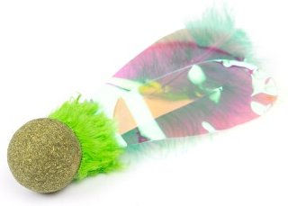 Canadian Cat Company Federball mit Katzenminze und Federn aus Naturmaterial in Grün – Bild 1 von 3