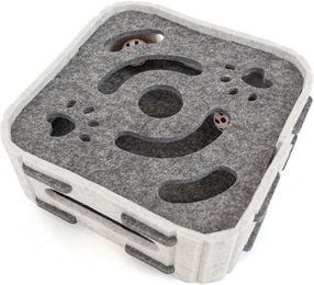 Canadian Cat Company Feliva Intelligenzspielzeug für Katzen aus Filz mit Spielbällen und Greiföffnungen Grau 30x30x9cm – Bild 1 von 5