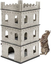 Canadian Cat Company Felty Fort Katzenburg aus Filz in Weiß und Grau Größe Mittel – Bild 1 von 3