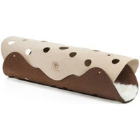 Produktbild von Canadian Cat Company Filz Katzentunnel XXL beige braun mit Plüschmatte