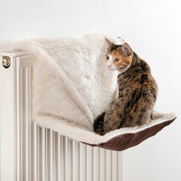 Canadian Cat Company Katzen-Hängematte Liegemulde für Heizkörper Braun-Weiß aus Polyester – Bild 1 von 13