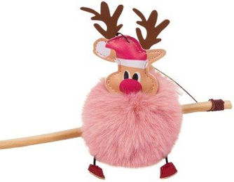 Canadian Cat Company Katzen Spielangel Rudolph rosa mit Plüschbommel – Bild 1 von 8