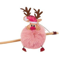 Produktbild von Canadian Cat Company Katzen Spielangel Rudolph rosa mit Plüschbommel