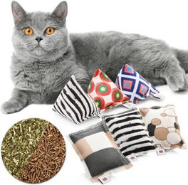 Canadian Cat Company Katzen Spielkissen Set mit Katzenminze und Baldrian 6er Set bunt – Bild 1 von 10