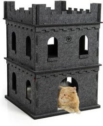 Canadian Cat Company Katzenburg Felty Fort aus Filz mit XXL Flauschkissen und Etage – Bild 1 von 9