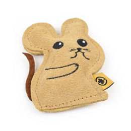 Canadian Cat Company Katzenspielzeug Maus aus Leder mit Katzenminze beige – Bild 1 von 4
