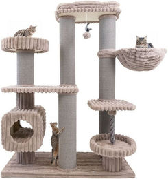 Canadian Cat Company Kratzbaum Andrew für Katzen mit Sisalstämmen, Höhle und Hängemulde, 162 cm groß – Bild 1 von 2