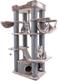 Canadian Cat Company Kratzbaum Aspen Grau 180 cm mit Hängematte und Sisal-Kletterseil – Bild 1 von 3