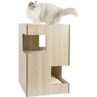 Produktbild von Canadian Cat Company Kratzbaum Cat Castle aus Holz mit Katzenhöhlen und Liegekissen beige 50 x 50 x 80 cm