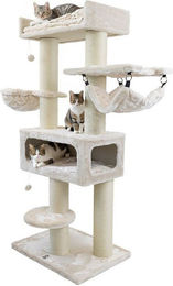 Canadian Cat Company Kratzbaum Maple mit Höhle, Hängematte und Liegemulde, Beige, 73 x 55 x 172 cm – Bild 1 von 1