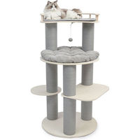 Produktbild von Canadian Cat Company Kratzbaum Miles für Katzen mit Relingbett aus Holz in Grau und Beige 135,5cm