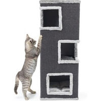 Produktbild von Canadian Cat Company Kratzbaum Patrick mit Katzenhaus aus Sisal in Grau 35 x 35 x 90 cm