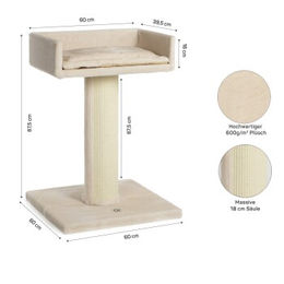 Canadian Cat Company Kratzbaum Residenz XXL beige mit Sisal-Kratzsäule 60 x 60 x 90 cm – Bild 1 von 2