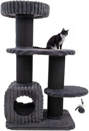 Canadian Cat Company Kratzbaum Taylor für Katzen in Anthrazit mit Sisalstämmen, Höhle und Liegeflächen, 68 x 48 x 119 cm – Bild 1 von 6