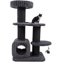 Produktbild von Canadian Cat Company Kratzbaum Taylor für Katzen in Anthrazit mit Sisalstämmen, Höhle und Liegeflächen, 68 x 48 x 119 cm