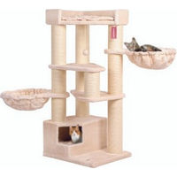 Produktbild von Canadian Cat Company Kratzbaum Vancouver Jumbo beige mit Sisalstämmen 65 x 55 x 140 cm