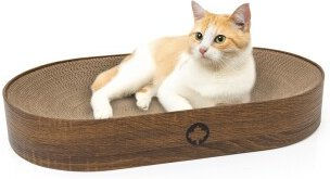Canadian Cat Company Kratzbrett Apollo Katzenbett aus Kratzpappe braun 63 x 35 x 10 cm – Bild 1 von 9