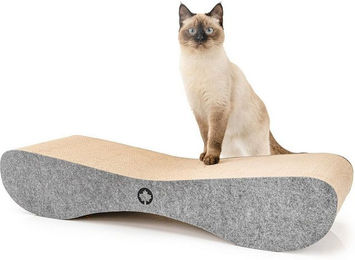 Canadian Cat Company Kratzbrett Satellite mit Filz-Front aus Wellpappe und Katzenminze für Katzen in Grau – Bild 1 von 1
