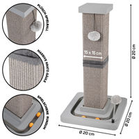 Produktbild von Canadian Cat Company Kratzstamm Karlo Kratzsäule mit Spielzeug aus Sisal Grau 33 x 33 x 67 cm