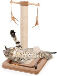 Canadian Cat Company Kratzstamm Playtop für Katzen mit Sisal und Kratzteppich in Beige, 39 x 29 x 46 cm – Bild 1 von 2