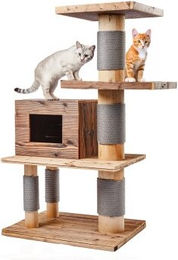 Canadian Cat Company Outdoor Kratzbaum Balconia aus Holz für Katzen 70 x 45 x 117 cm Braun – Bild 1 von 6