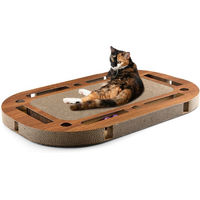 Produktbild von Canadian Cat Company PlayPlate XL Katzenspielplatz mit Kratzpappe und Spielschiene Walnuss Braun