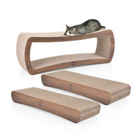 Produktbild von Canadian Cat Company XXL Kratzbretter Set Wave und Galaxy aus Kratzpappe Walnuss Braun