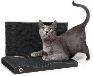 CanadianCat Company 2 in 1 Kratzbrett aus Kratzpappe für Katzen Schwarz 42 x 23,5 x 7 cm – Bild 1 von 13