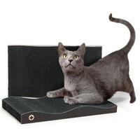 Produktbild von CanadianCat Company 2 in 1 Kratzbrett aus Kratzpappe für Katzen Schwarz 42 x 23,5 x 7 cm
