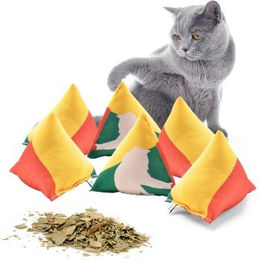 CanadianCat Company 6er Set Schmuse-Pyramide XL Reggae 3-Color Katzenkissen mit Katzenminze – Bild 1 von 13