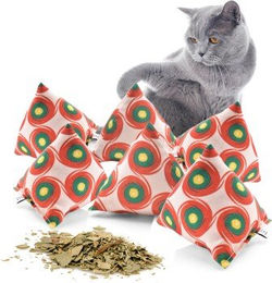 CanadianCat Company 6er Set Schmuse-Pyramide XL Reggae Dot Katzenkissen mit Katzenminze – Bild 1 von 13