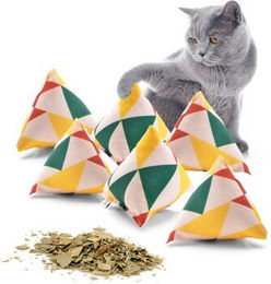 CanadianCat Company 6er Set Schmuse-Pyramide XL Reggae Triangle Katzenkissen mit Katzenminze – Bild 1 von 13