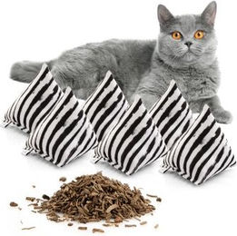 CanadianCat Company 6er Set Schmuse-Pyramide XL Zebra Katzenkissen mit Baldrian für Katzen – Bild 1 von 7