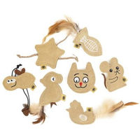 Produktbild von CanadianCat Company 7er Set Leder-Spielkissen mit Katzenminze für Katzen in Beige