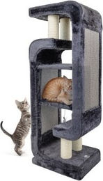 CanadianCat Company Design Kratzbaum Steve für Katzen in Grau mit Sisal ca. 46 x 34 x 130 cm – Bild 1 von 7