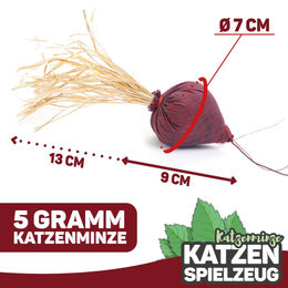 CanadianCat Company Handgefertigtes Katzenspielzeug Rote Beete aus Stoff mit Katzenminze – Bild 1 von 3
